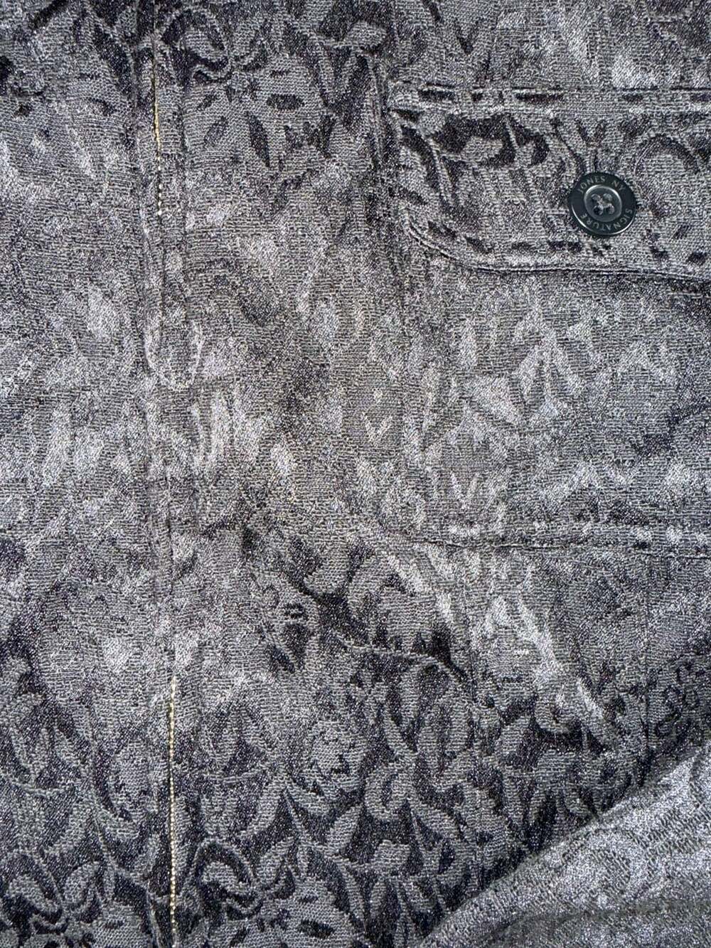 Jones New York Signature Jacket Size M Black Floral Embossed Full Zip - Picture 8 of 9